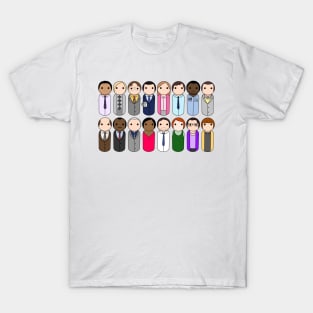 Office Workers Peg Doll Portrait T-Shirt